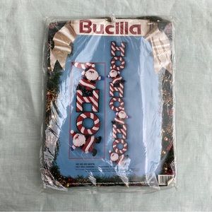 NWT Bucilla vintage 1993 83030 Ho Ho Ho felt Santa wall hanging kit